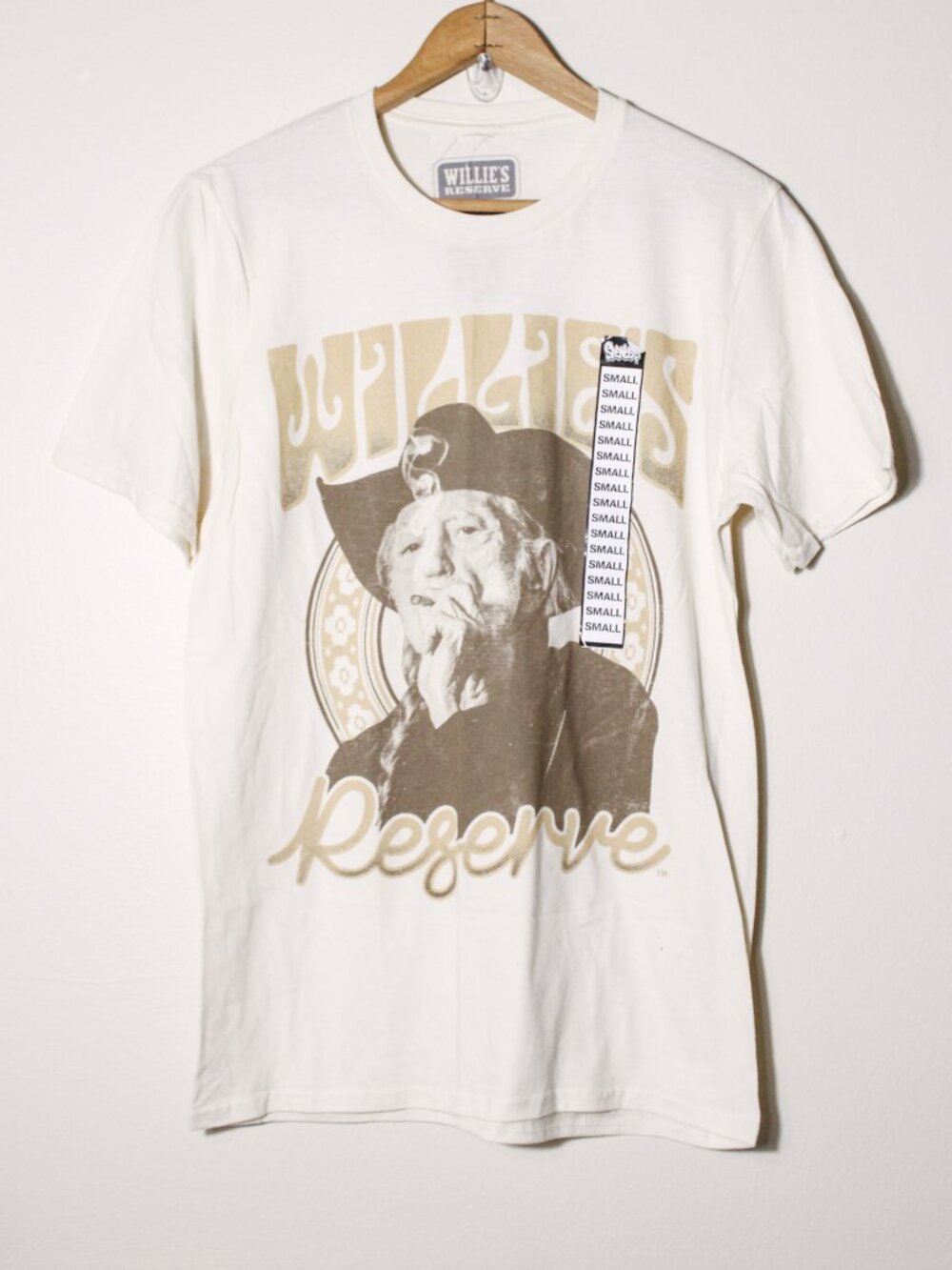 Willie Nelson Willie's Reserve Graphic Tee Beige Cream Size S